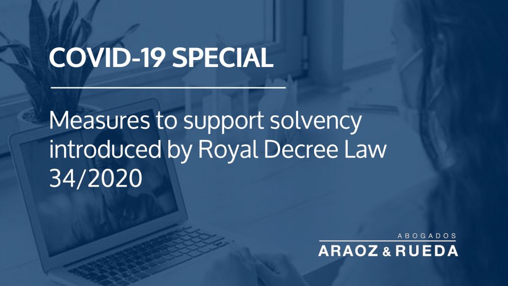 Measures to support solvency introduced by Royal Decree Law 34/2020