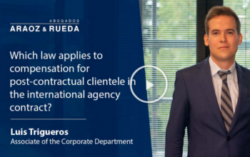 Which law applies to compensation for post-contractual clientele in the international agency contract?