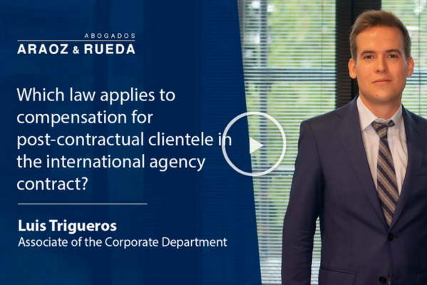 Which law applies to compensation for post-contractual clientele in the international agency contract?