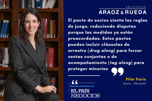 Cuando una ruptura afecta a la empresa, el conflicto puede bloquearla. Pilar París explica cómo los pactos de socios protegen el negocio.